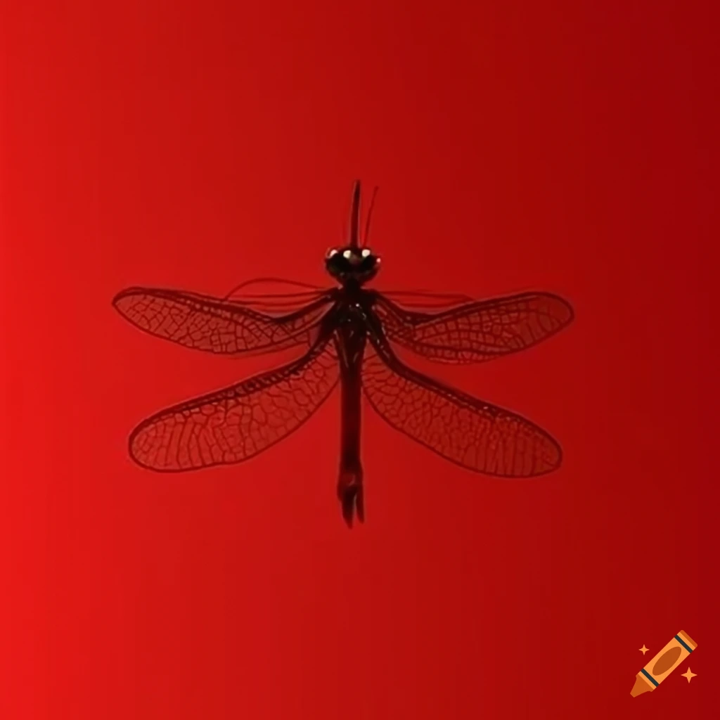 Red dragonfly in a minimalist style on Craiyon