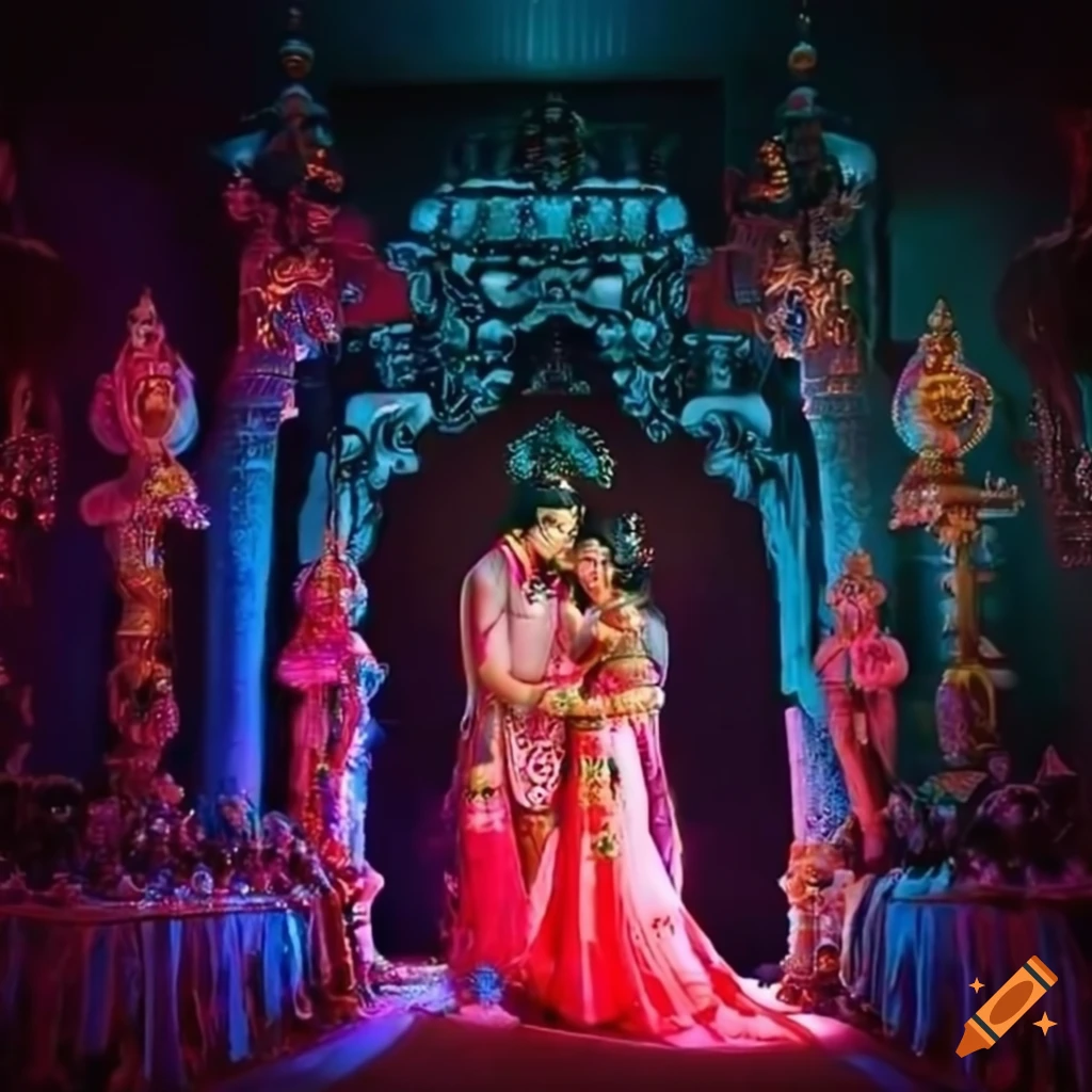 Futuristic wedding celebration of lord shri ram and sita with elephants ...