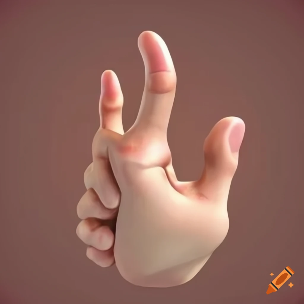 Realistic thumbs up gesture