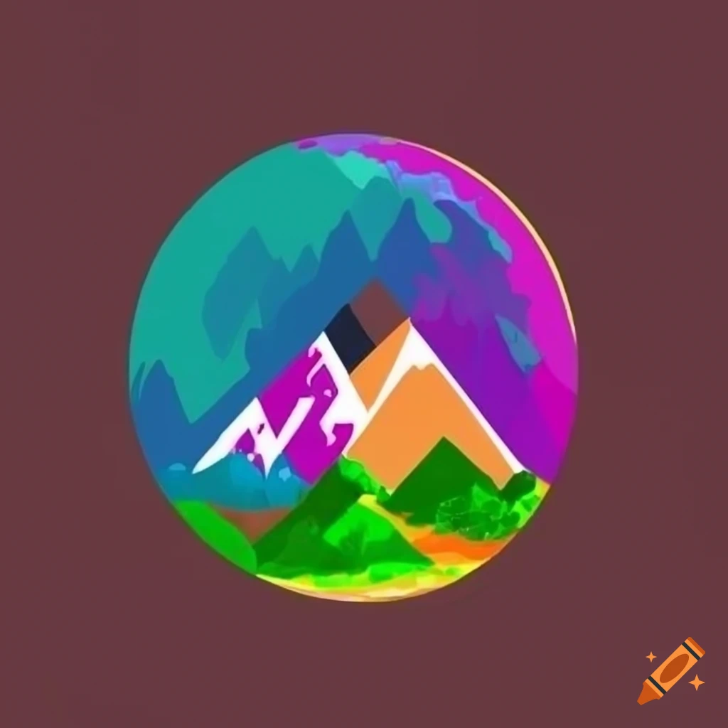 Simple mountain logo on Craiyon