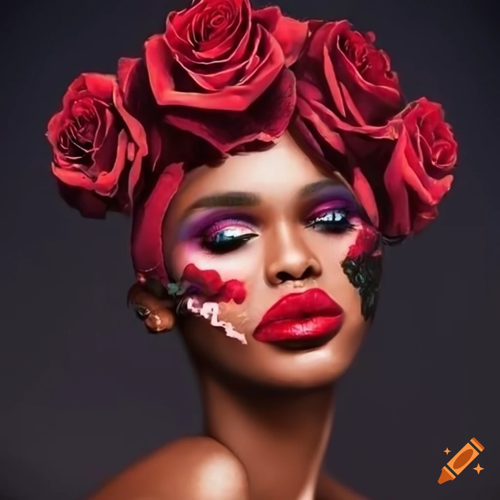 black-woman-surrounded-by-roses-with-focus-on-lips-on-craiyon