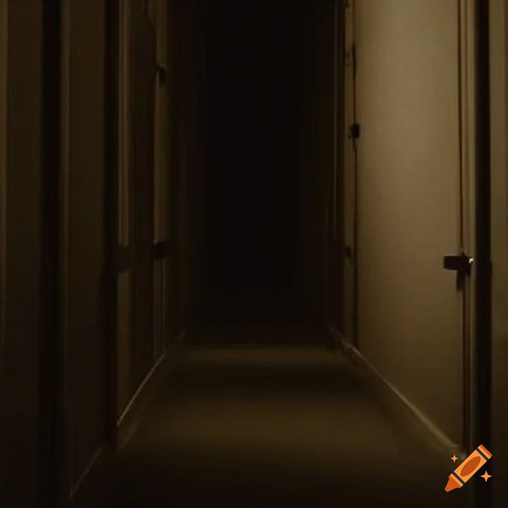 Soft creak echoing from the hallway, provoking the protagonist's curiosity