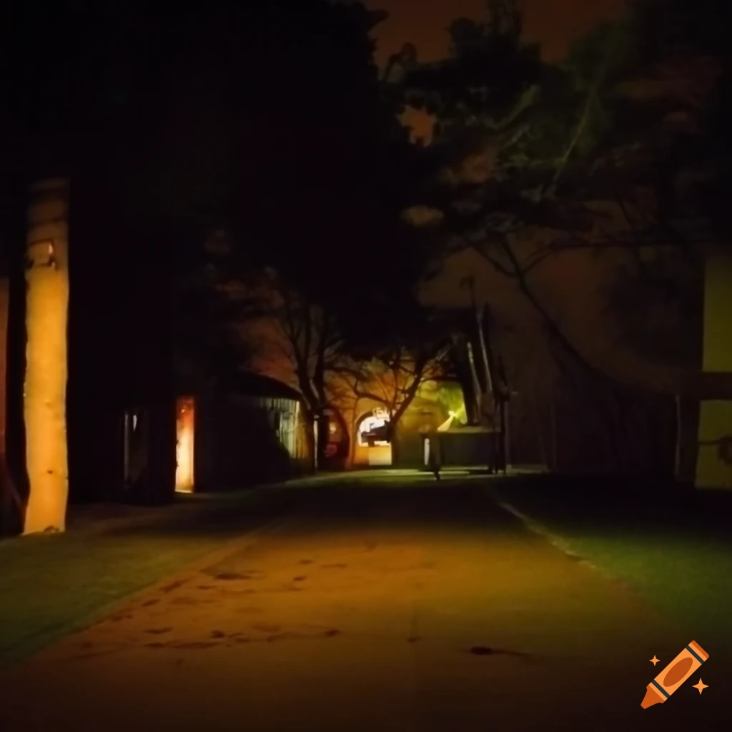 Liminal playground at 7:23 at night