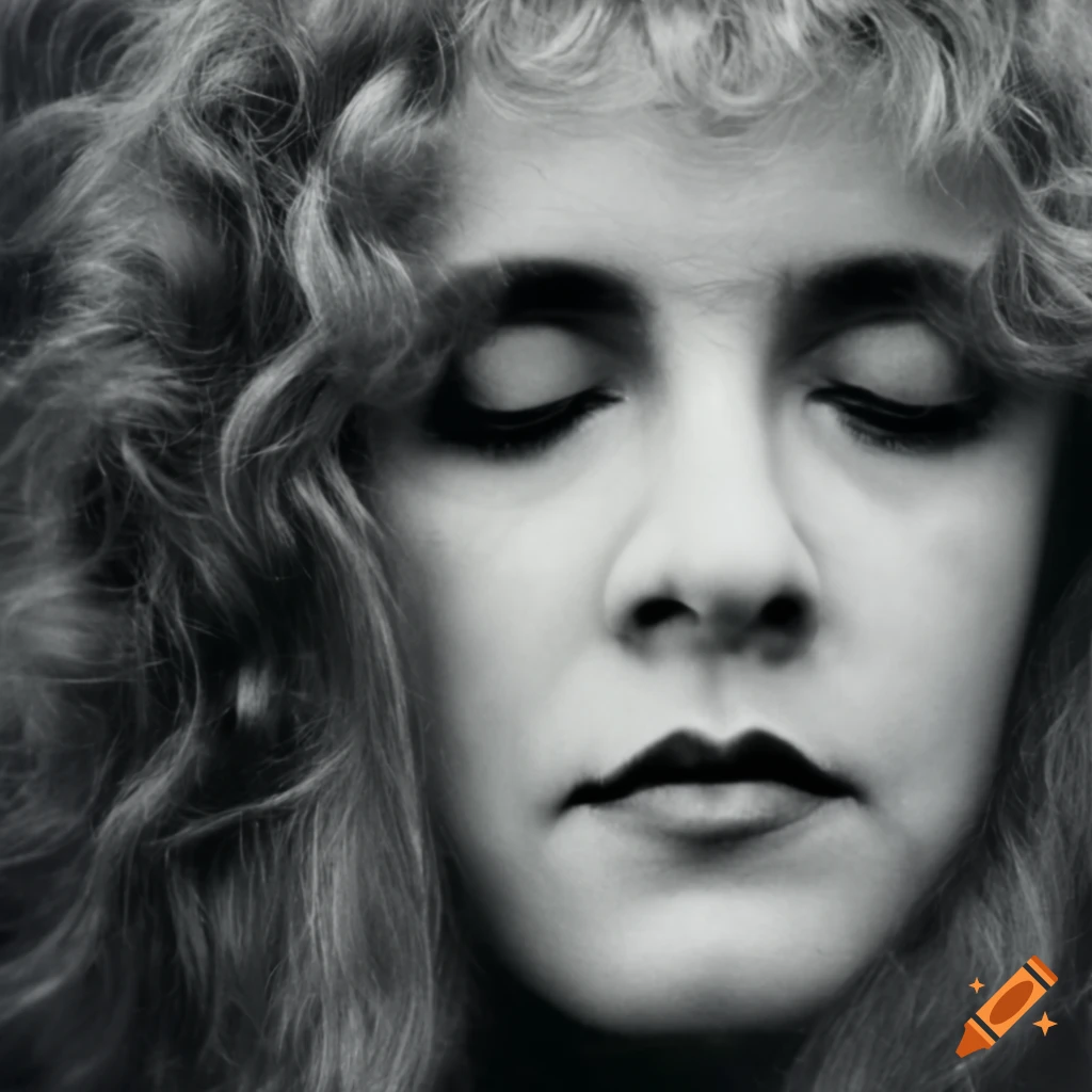 Stevie Nicks 1970s Rock Singer With Closed Eyes On Craiyon stevie-nicks-1970s-rock-singer-with-closed-eyes-on-craiyon