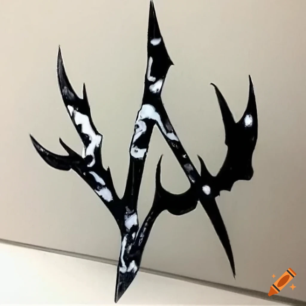 Abstract ornamental artwork with intricate black and white design