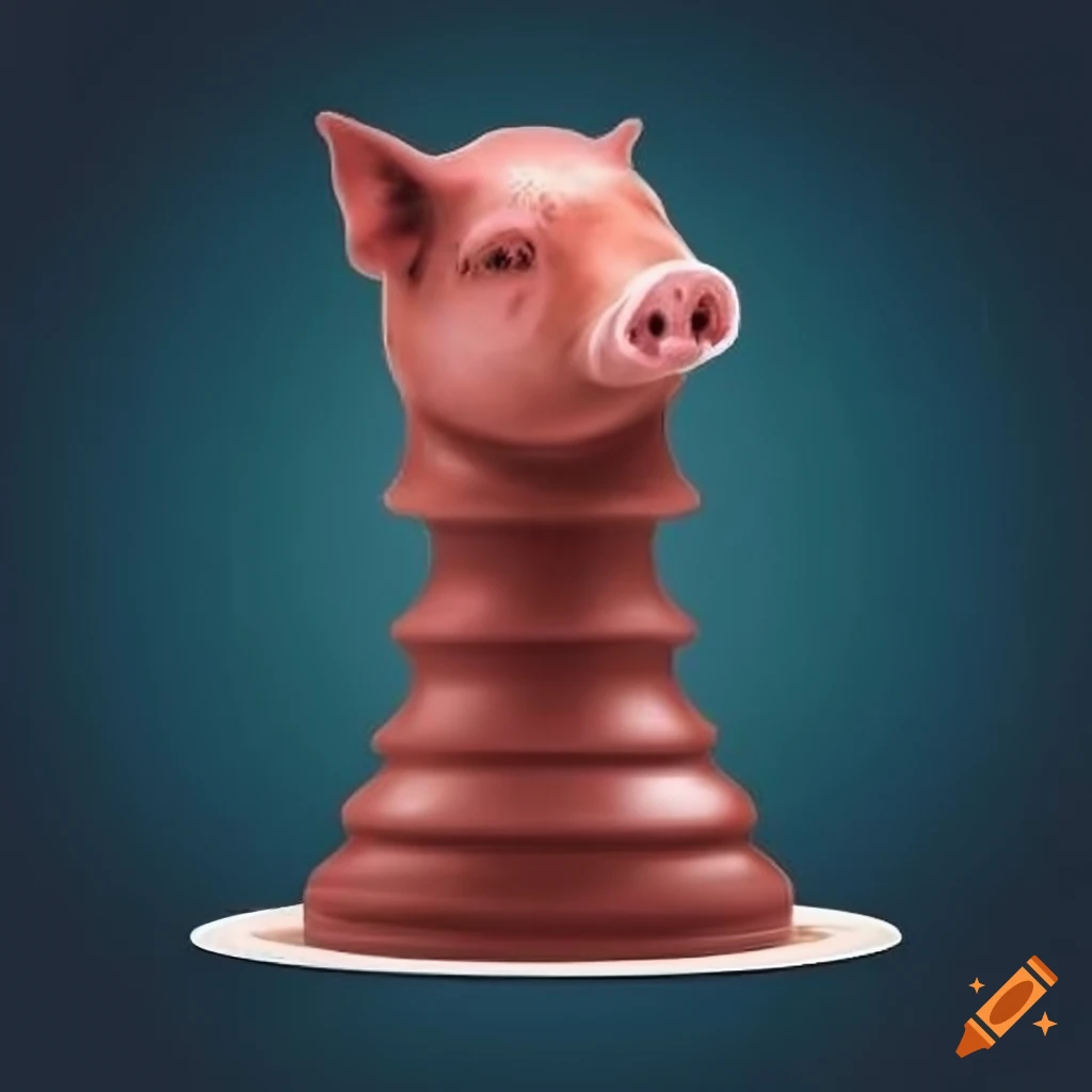 Chess board with hidden pig named Dagesz