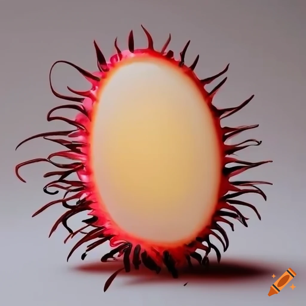 Half-peeled 3d rambutan fruit in ikko tanaka style on Craiyon