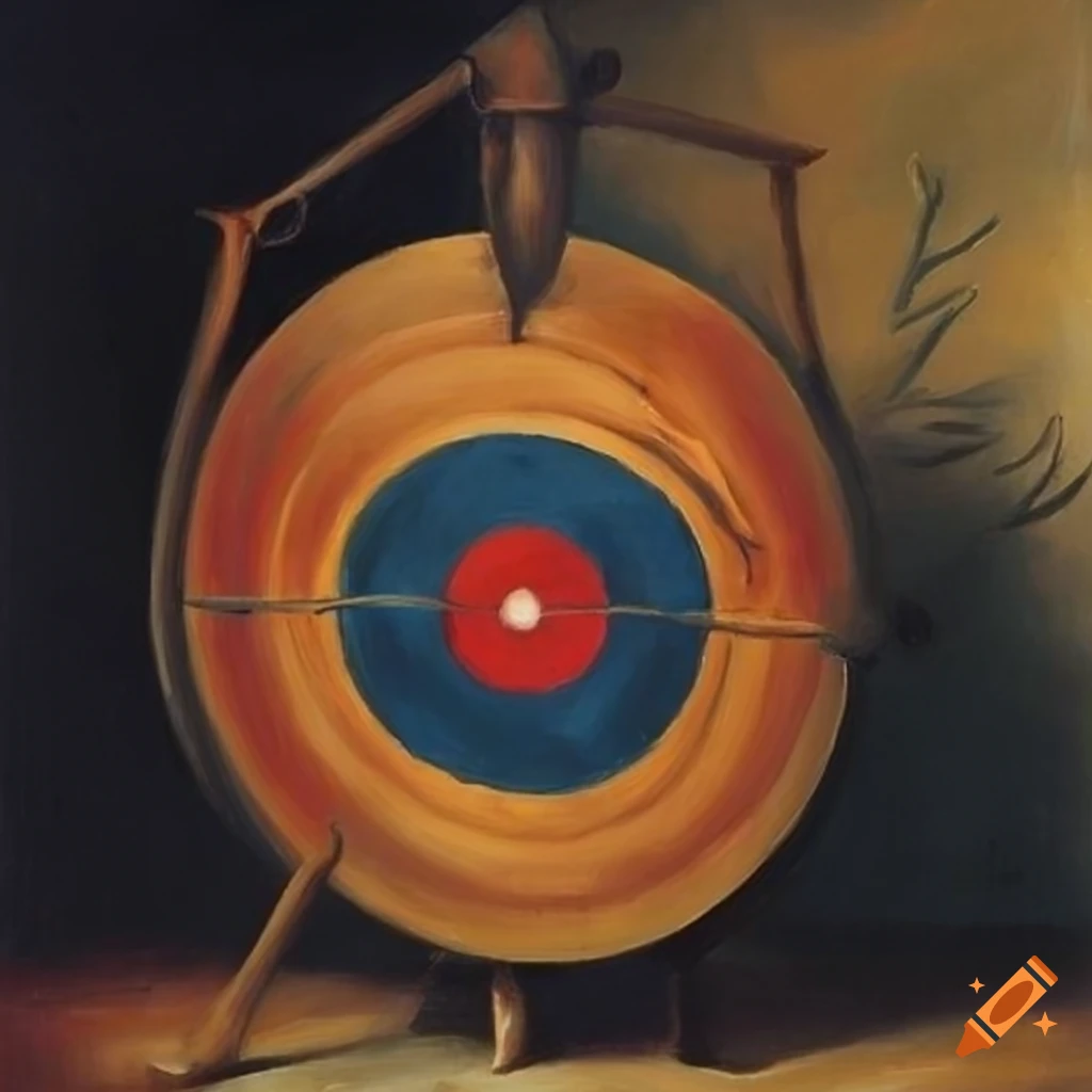 Oil painting of bulls eye target on Craiyon