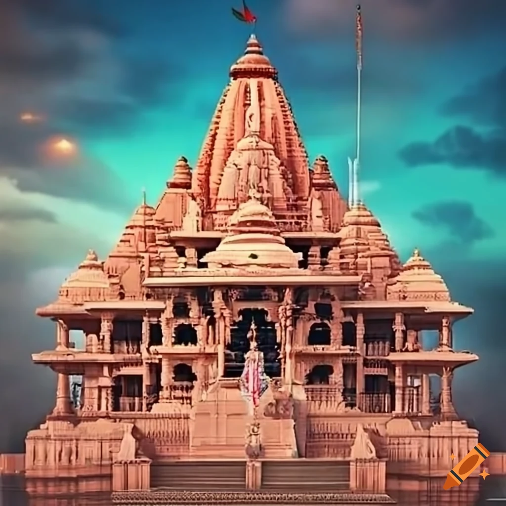 Ram mandir in ayodhya on Craiyon