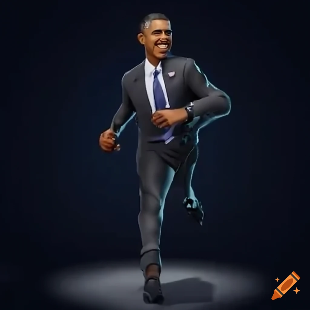 Barack obama in tilted towers running with a scar in fortnite style on ...