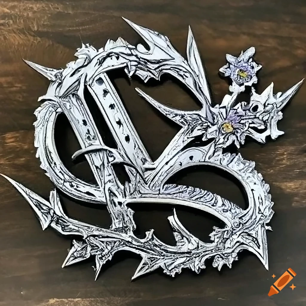 Abstract ornamental design with intricate patterns in black and white