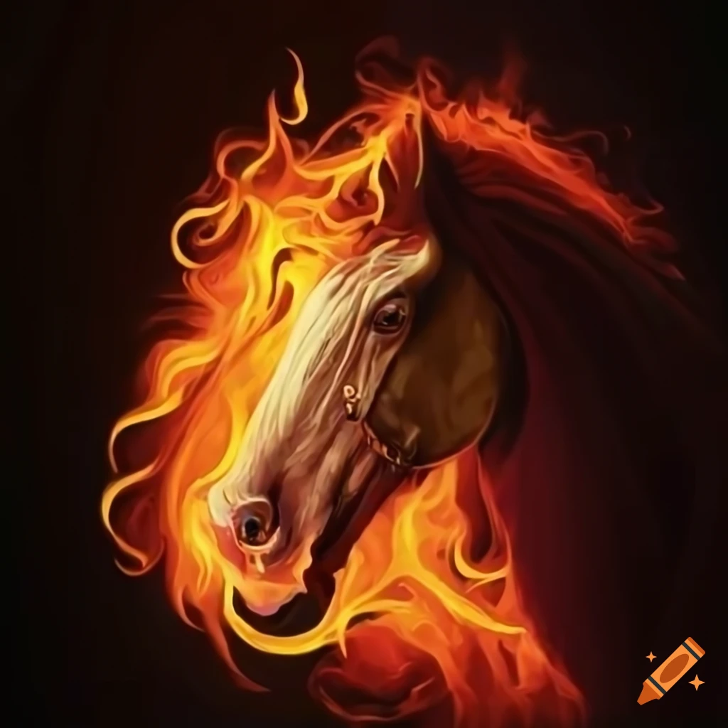 Fire horse with snakes on Craiyon