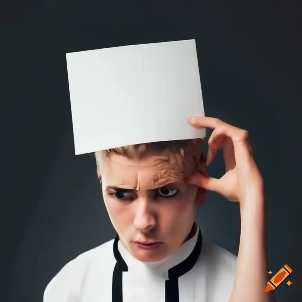 Sad young pastry chef holding a sign