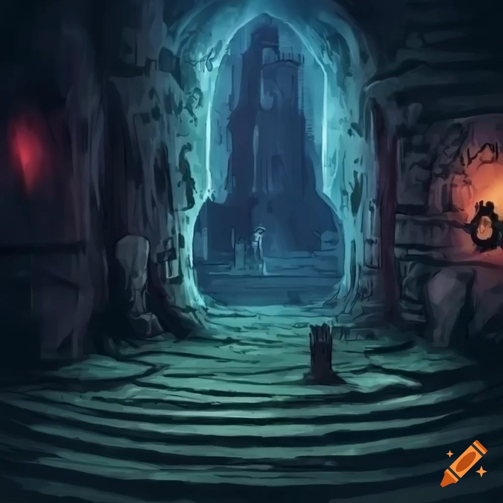 RPG fantasy dungeon in anime style