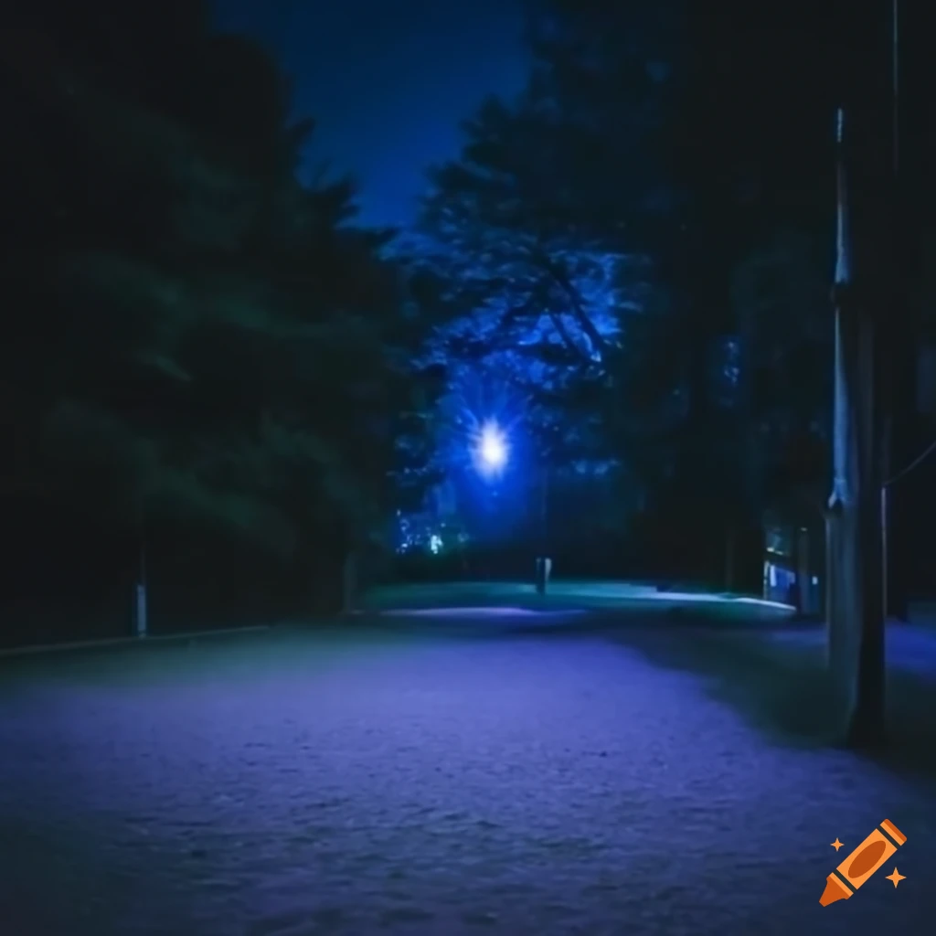 Liminal playground at 7:23 at night