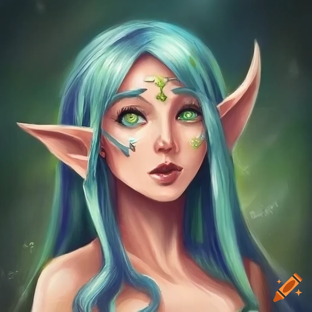 Elf girl character artwork on Craiyon