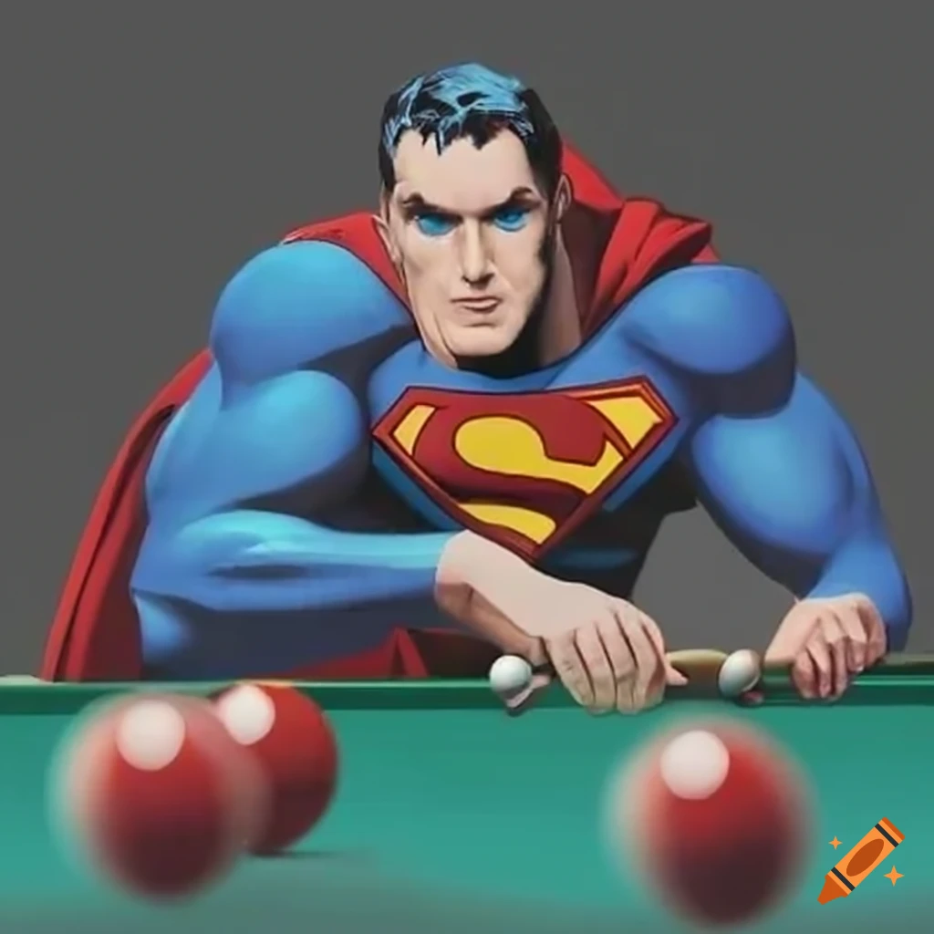 Superman playing snooker on craiyon