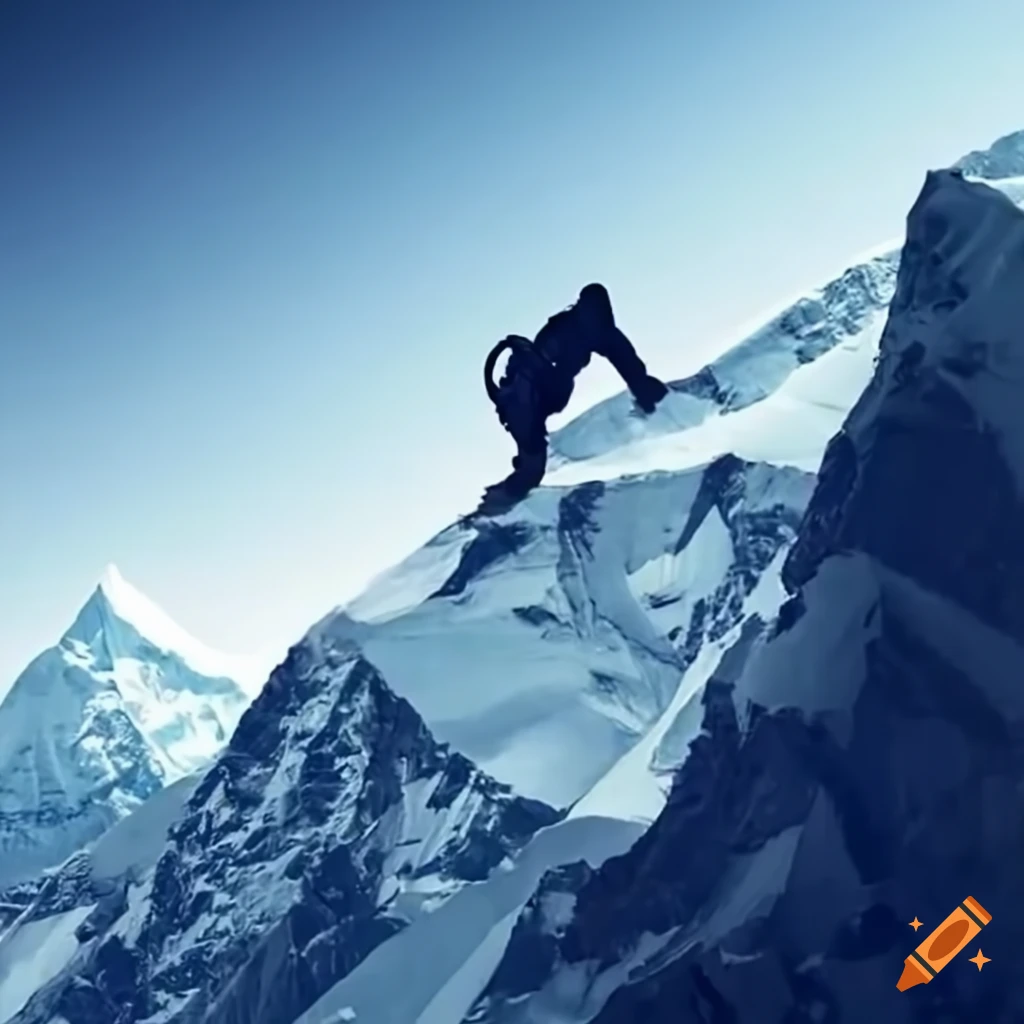 Mountain climber on Mount Everest