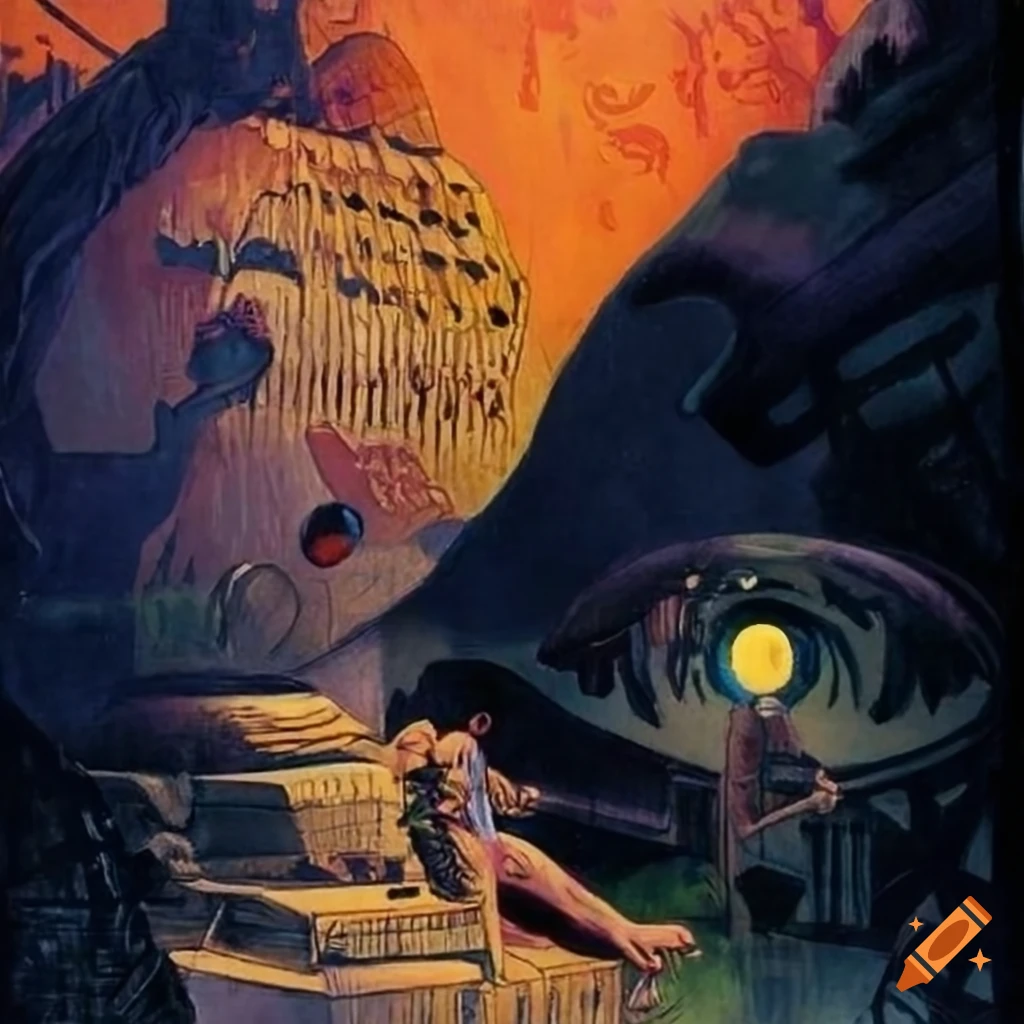 Extraterrestrial Soviet Jesus in a Sci Fi action scene inspired by Classic Comics Illustrated