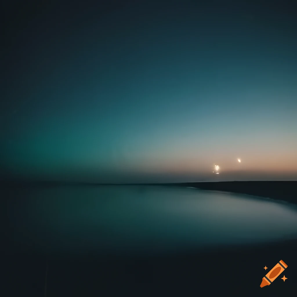 View of ocean from window with chill beach at night
