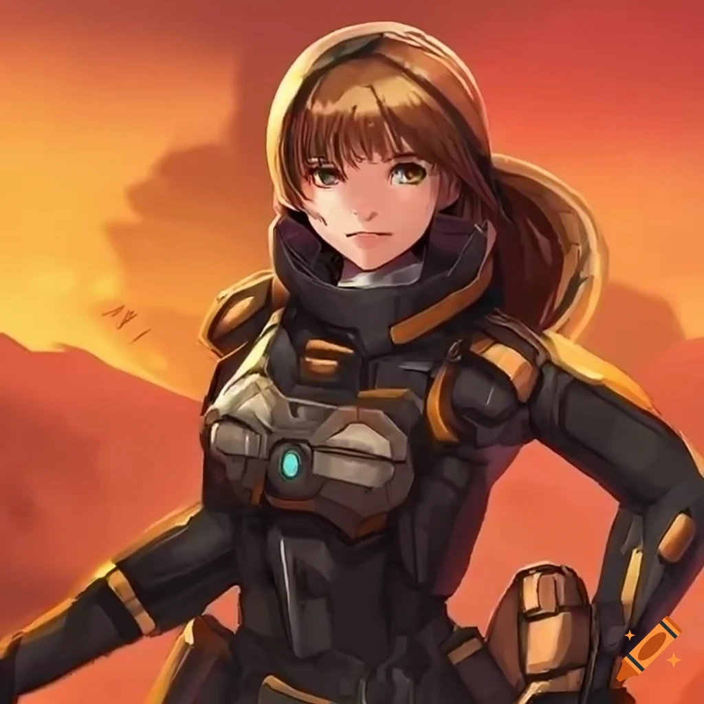 Portrait of a space adventurer in sci-fi armor on Craiyon