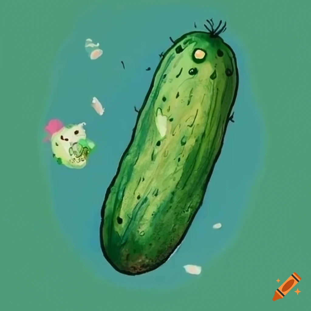 Studio Ghibli inspired cucumber drawing