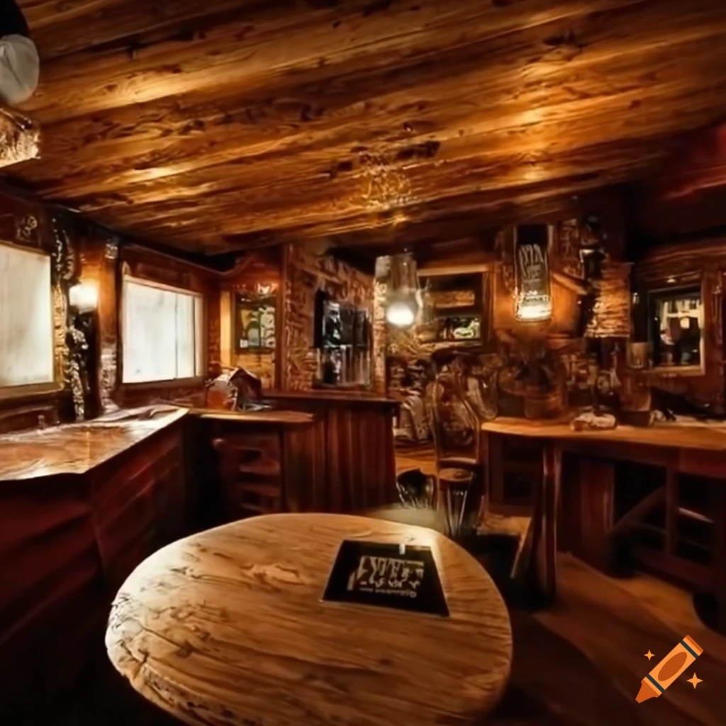 Cozy pub interior in the Alps