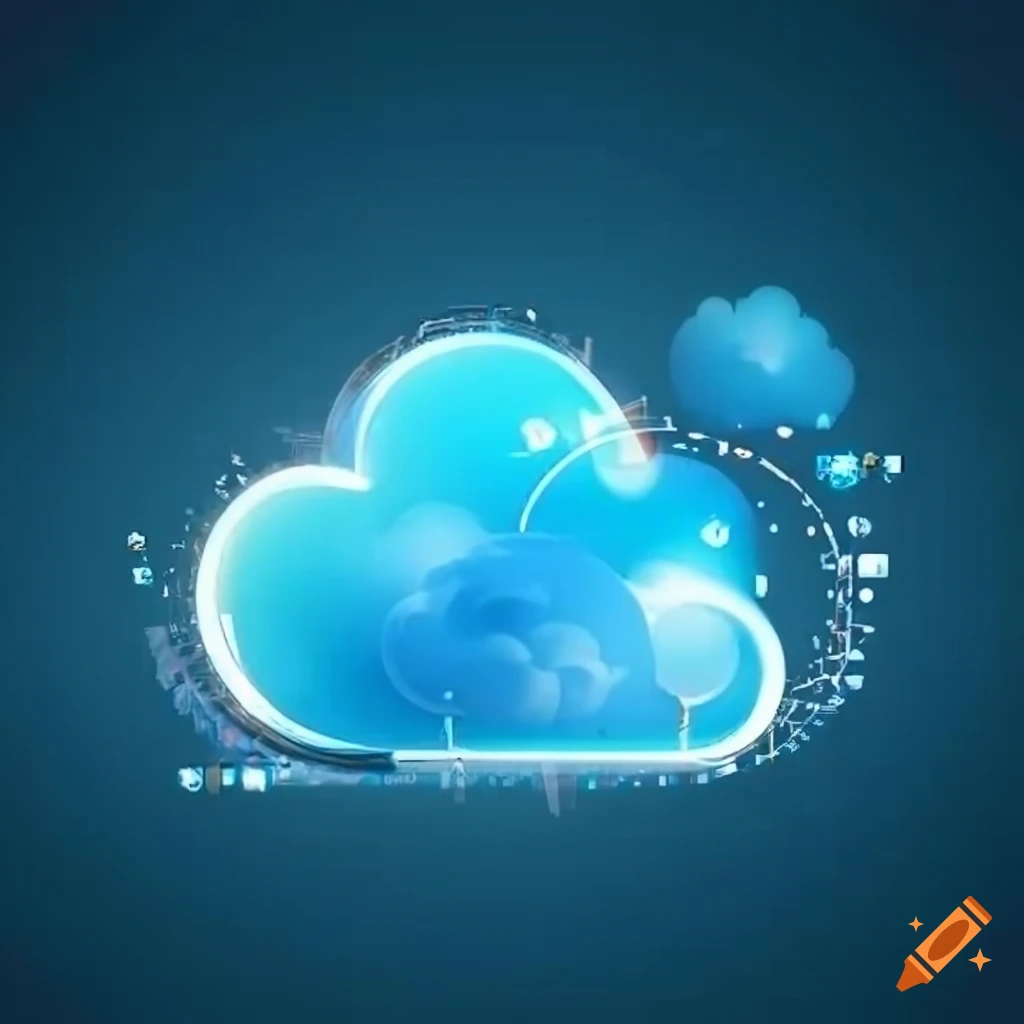 Digital cloud computing concept on Craiyon