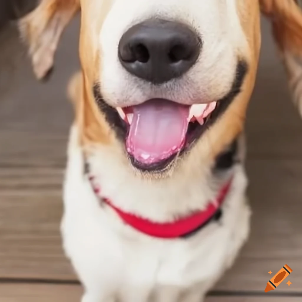 Wet dog tongue dripping with saliva on Craiyon