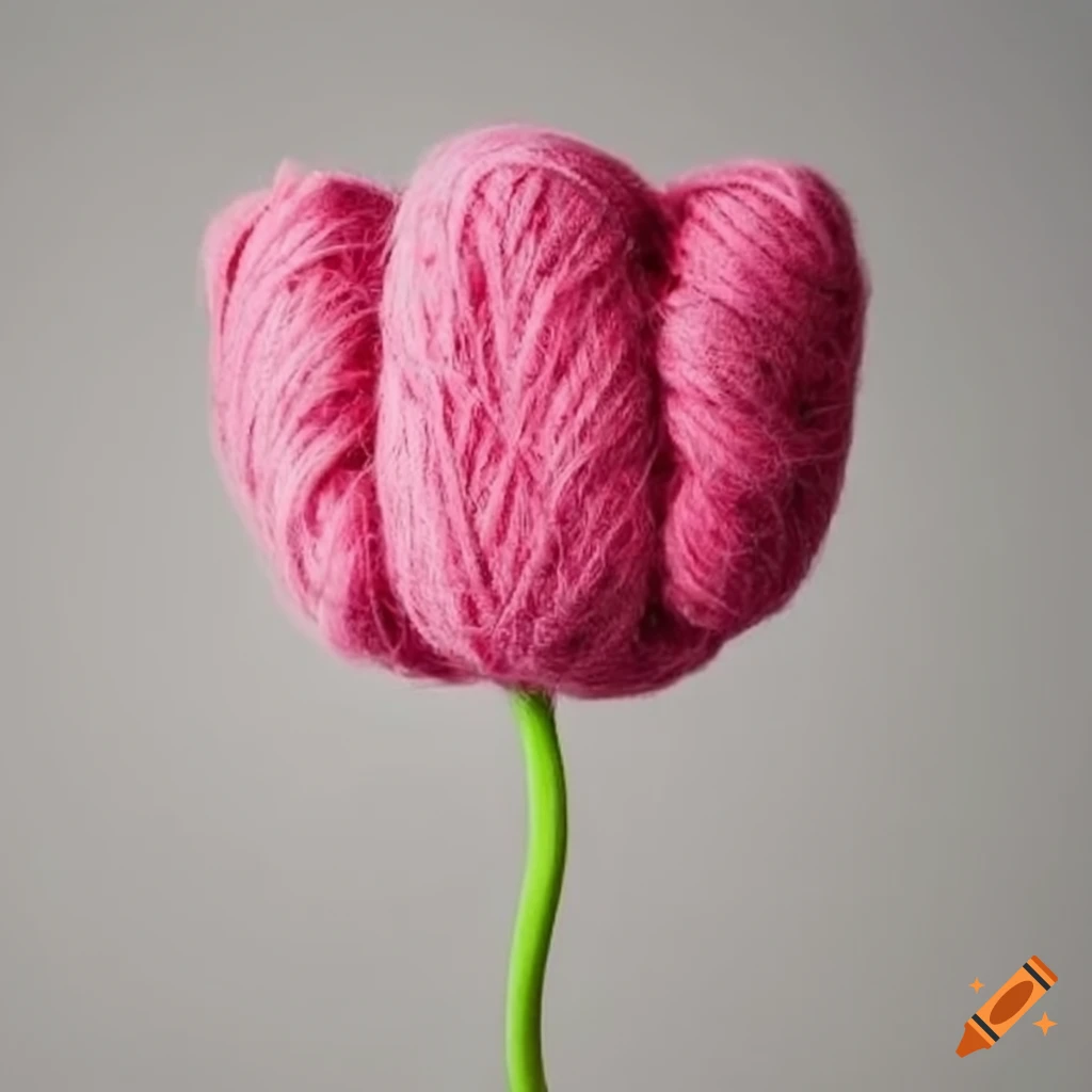 Pink wool tulip flower on Craiyon