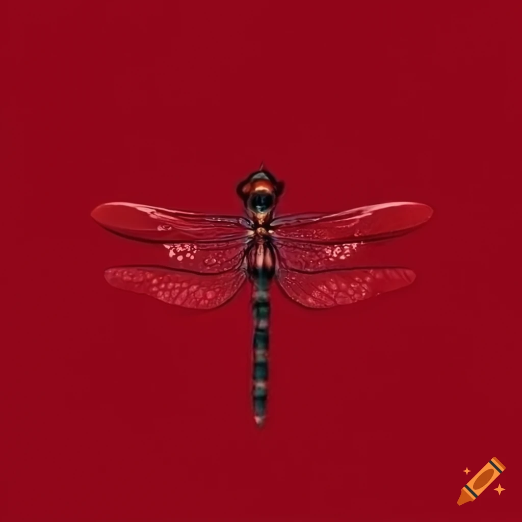 Red dragonfly in a minimalist style on Craiyon