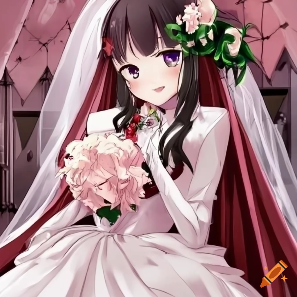 Premium Vector | Vector anime chibi wedding couple