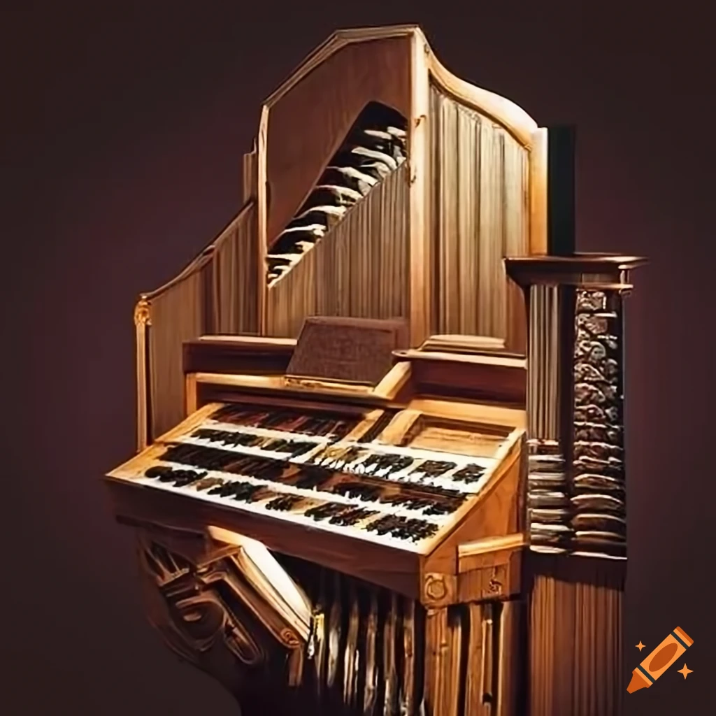 Organist playing a musical instrument on Craiyon