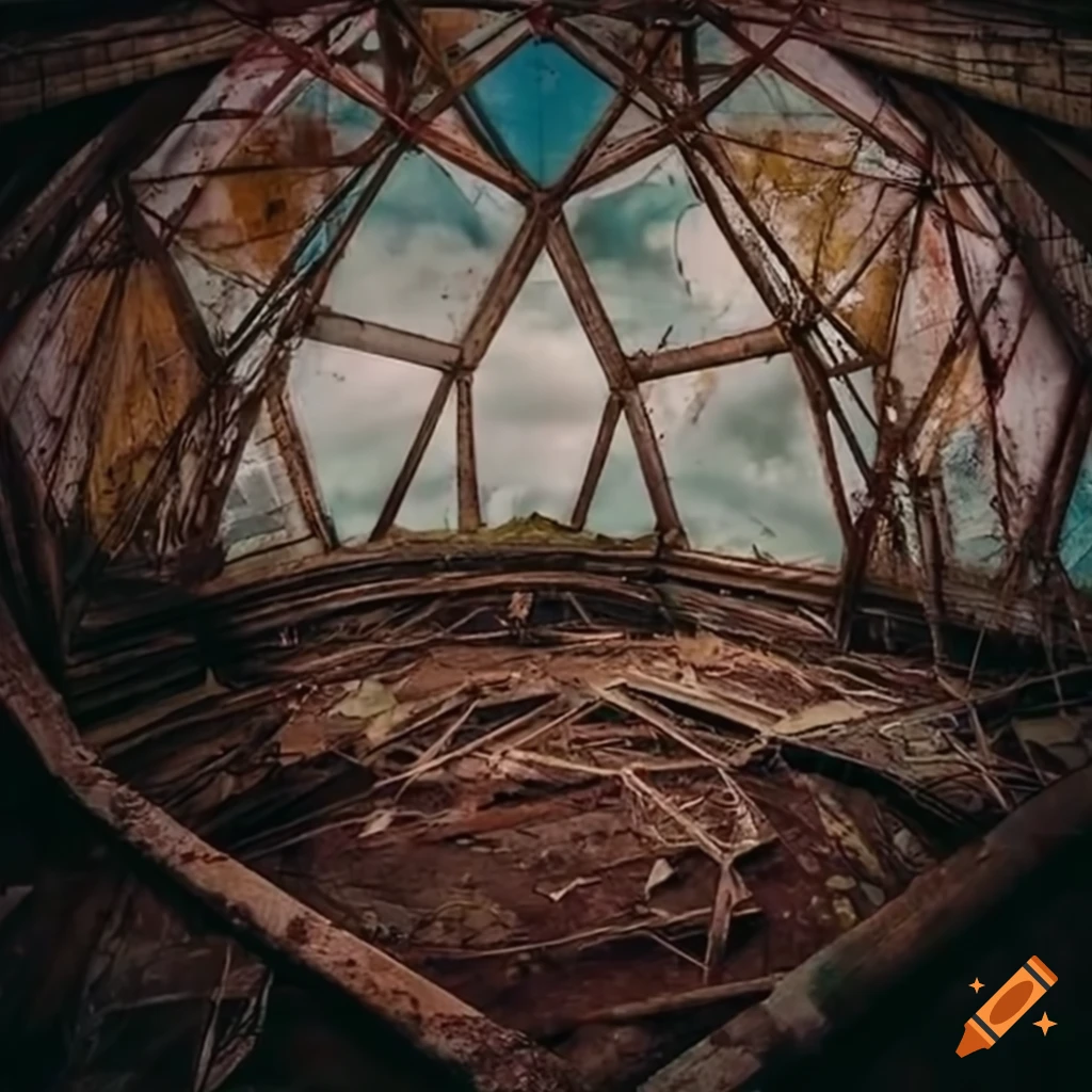 Abandoned decaying geodesic dome
