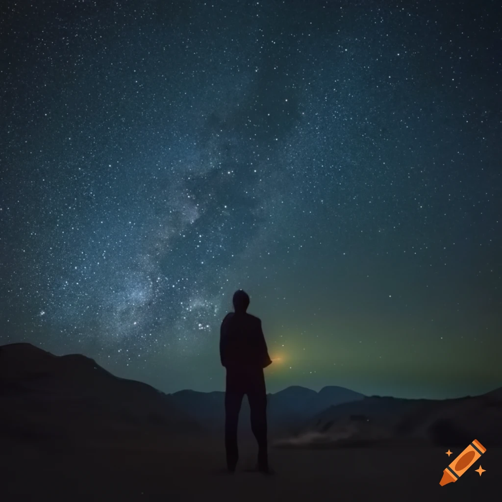 Man contemplating the stars