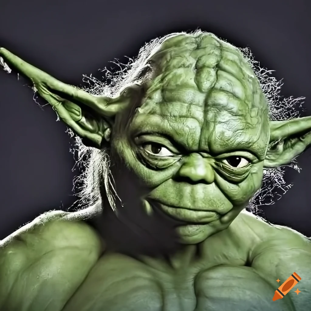 Hulk yoda as a bodybuilder on Craiyon