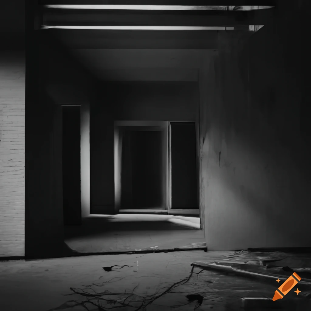 Brutalist room with a liminal atmosphere