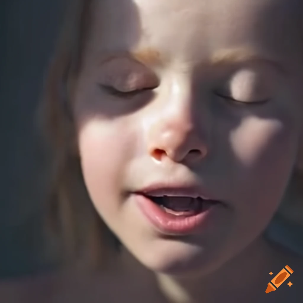 Young woman with arms overhead sleeping in tank top with dramatic