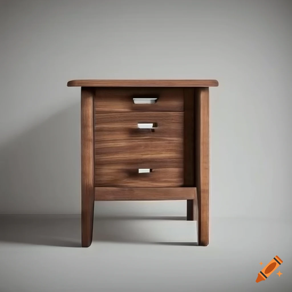 Contemporary walnut nightstands on Craiyon