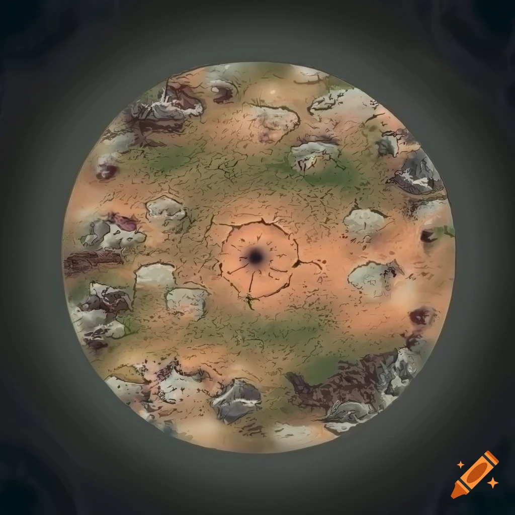 Topdown view of textured tundra landscape for board game background on