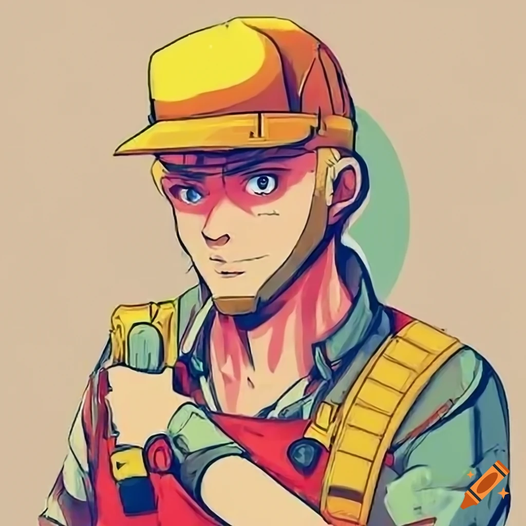 Handyman with hat and tools