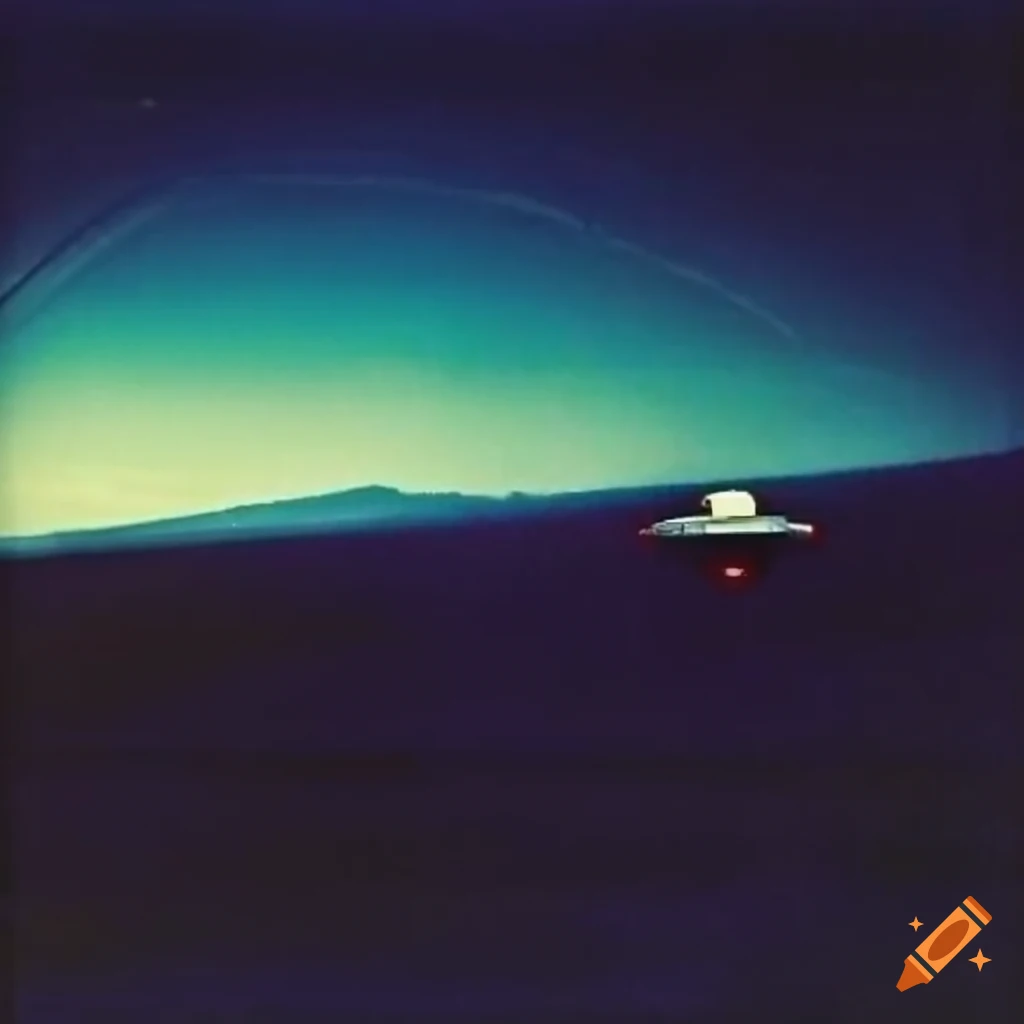 UFO in a search and destroy sci-fi scene with 60s style