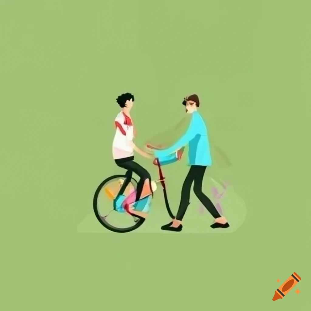 Illustration of a mobility masterplan with bikes, buses, trains, and people using them