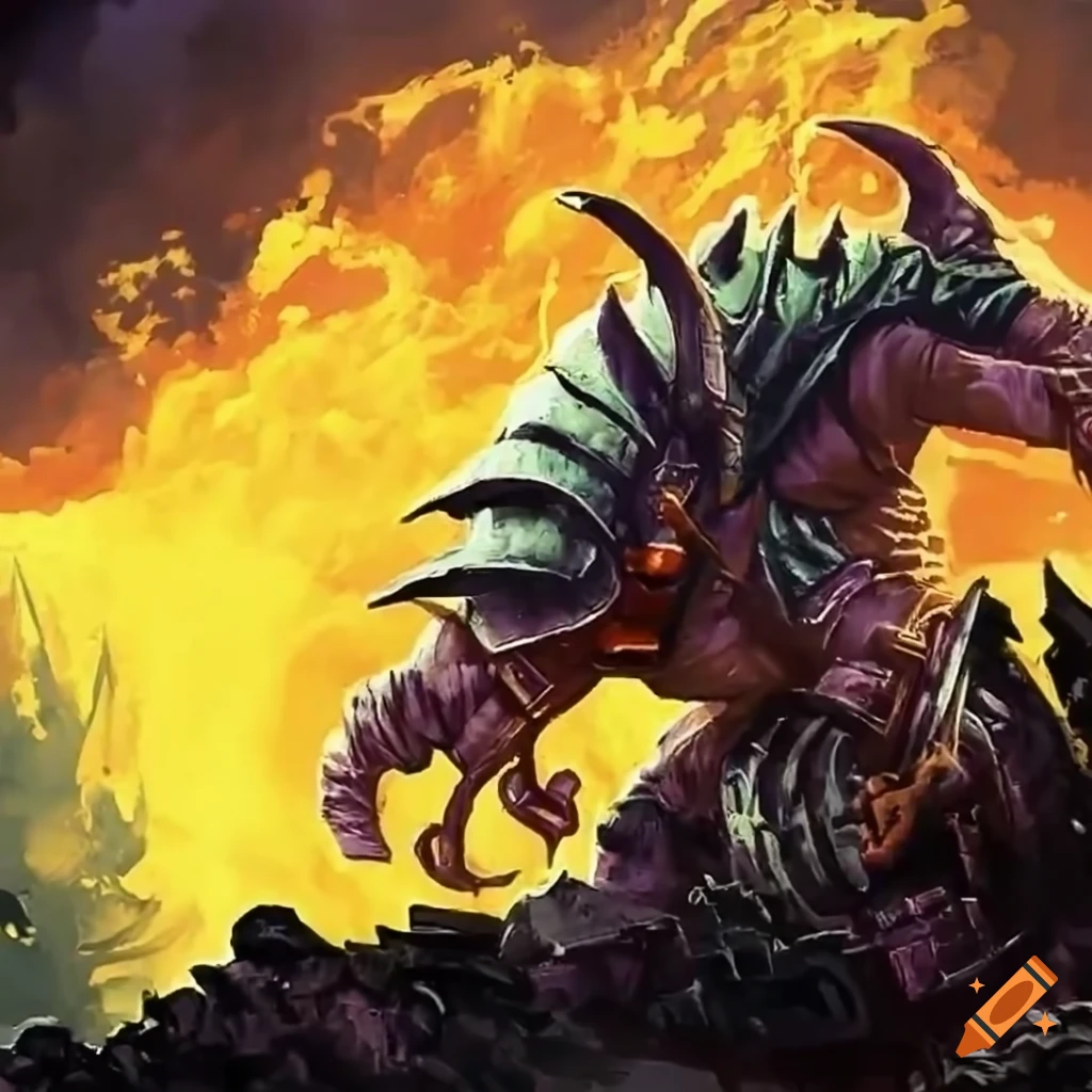 Zerg spraying acid at enemy soldiers on the battlefield on Craiyon