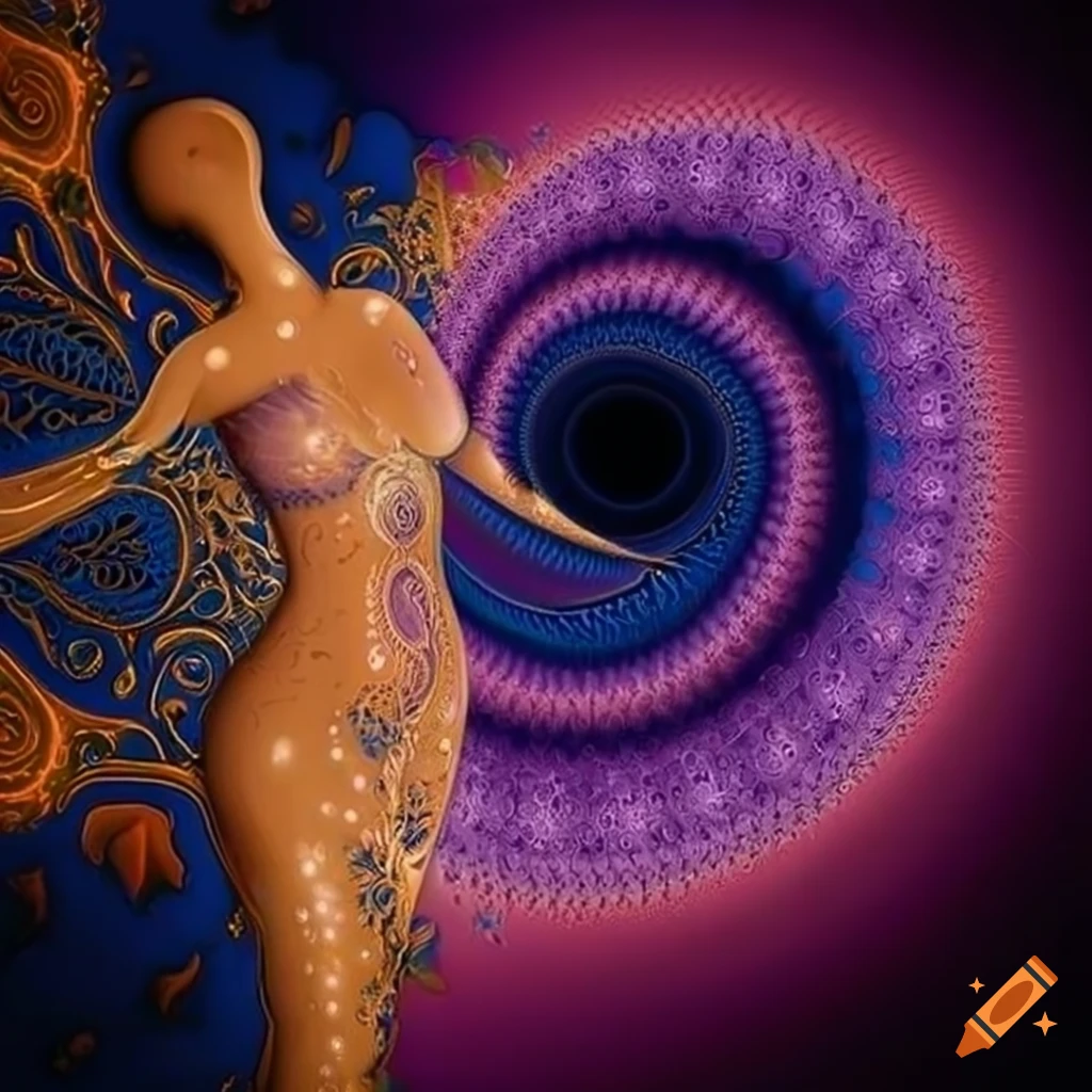 Colorful fractal art of a beautiful woman