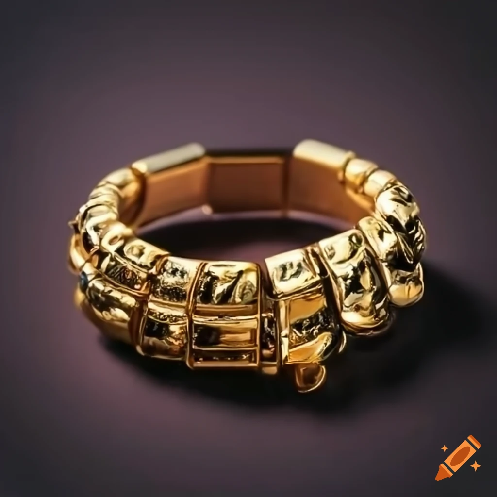 Gold bracelet with builtin music box on Craiyon