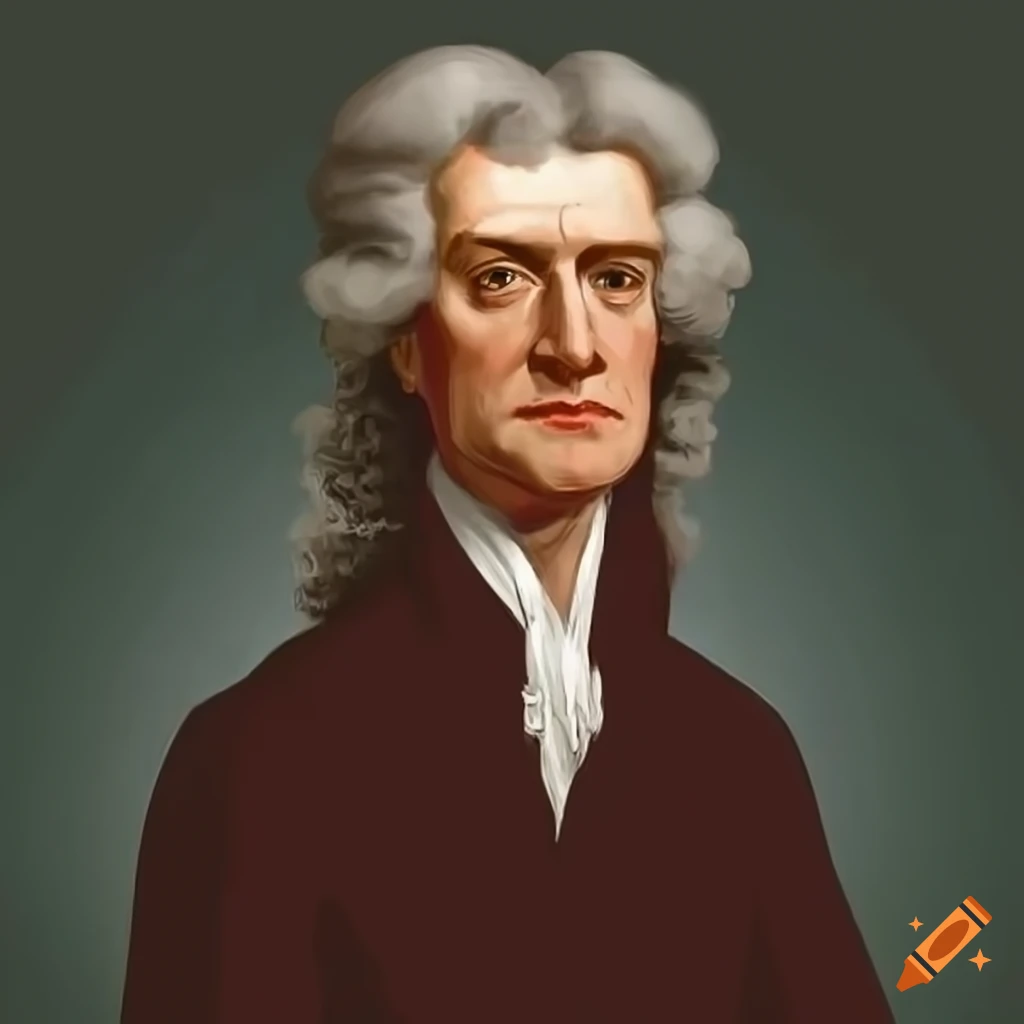 Isaac newton portrait on Craiyon