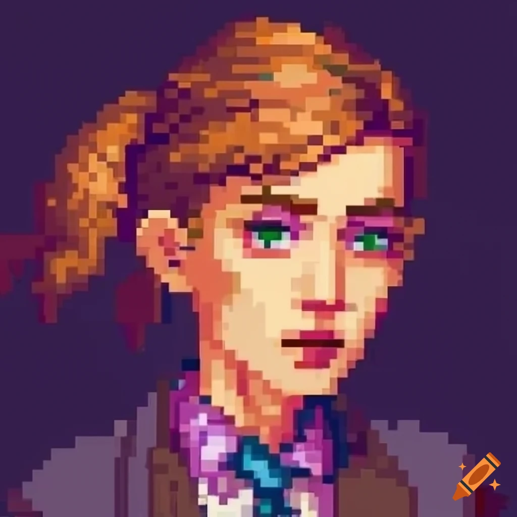 Stardew valley pixel art portrait of a detective on Craiyon