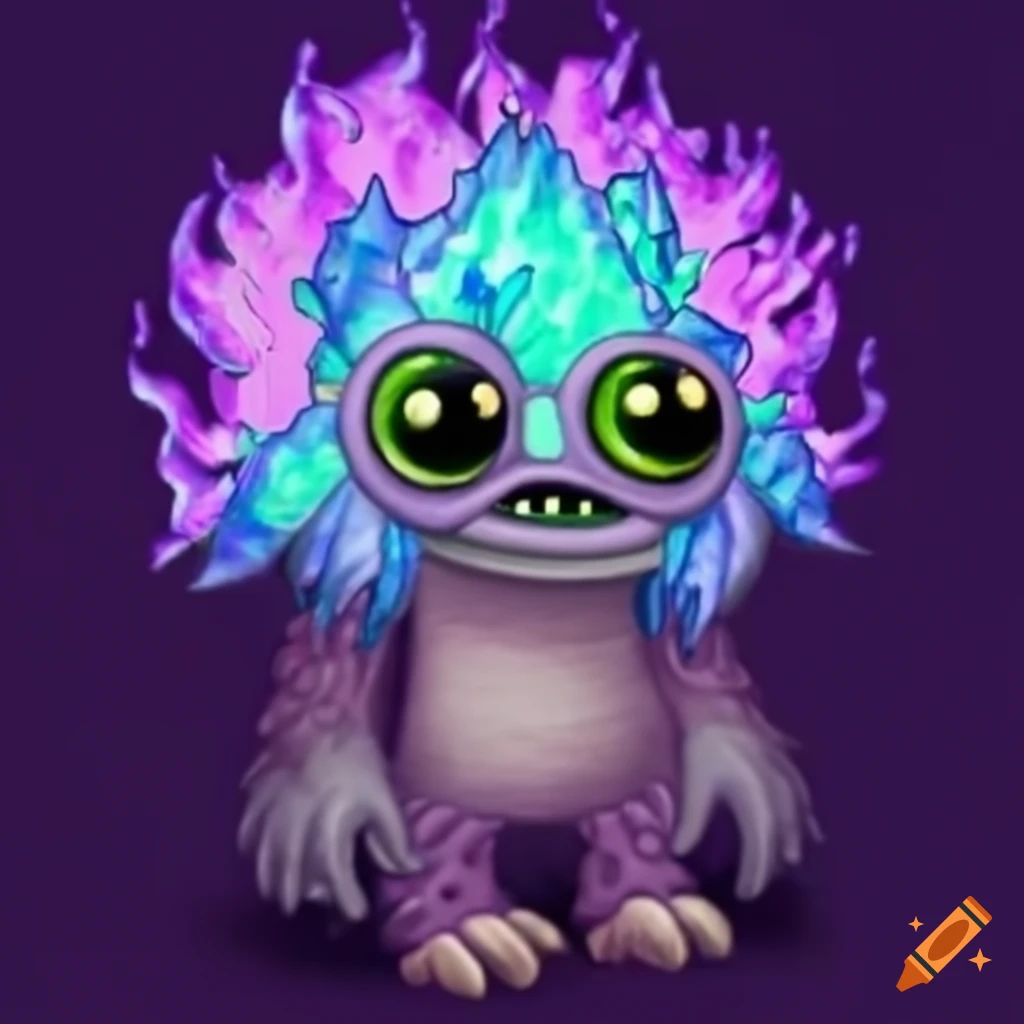 Crystalline element my singing monsters style monster on Craiyon