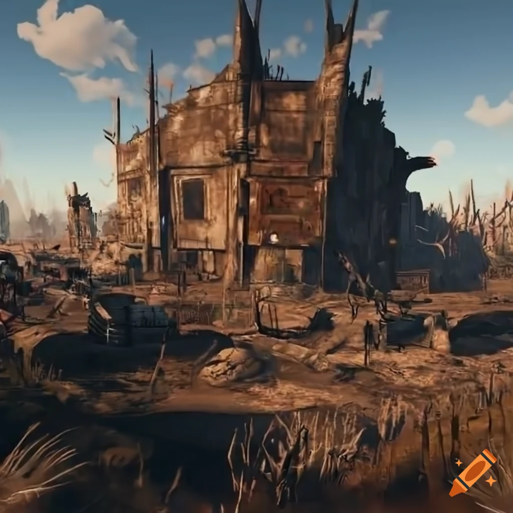 Post-apocalyptic wasteland inspired by Fallout 4